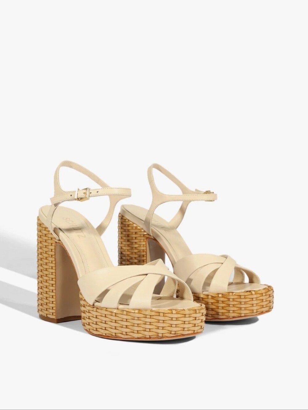 SCHUTZ Keefa Cream Womens Platform Sandals
